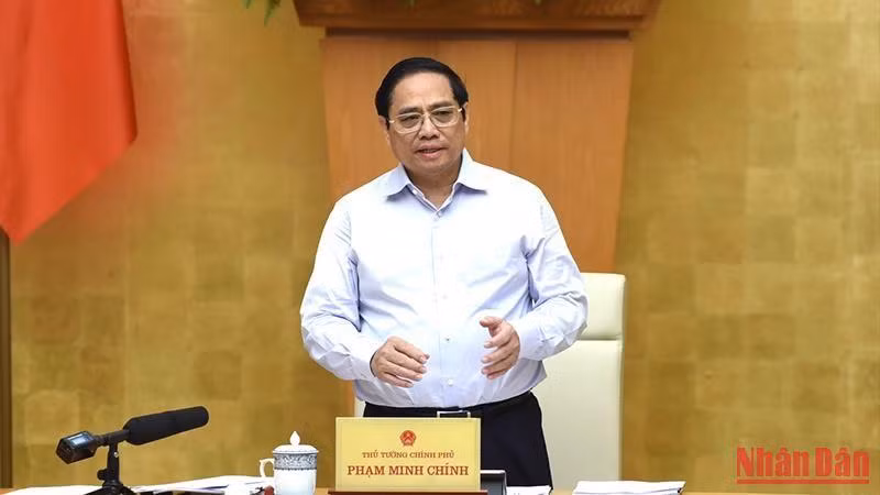 Thủ tướng Phạm Minh Chính phát biểu tại phiên họp.