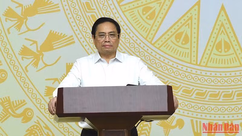 Thủ tướng Phạm Minh Chính phát biểu tại Hội nghị. (Ảnh: TRẦN HẢI)