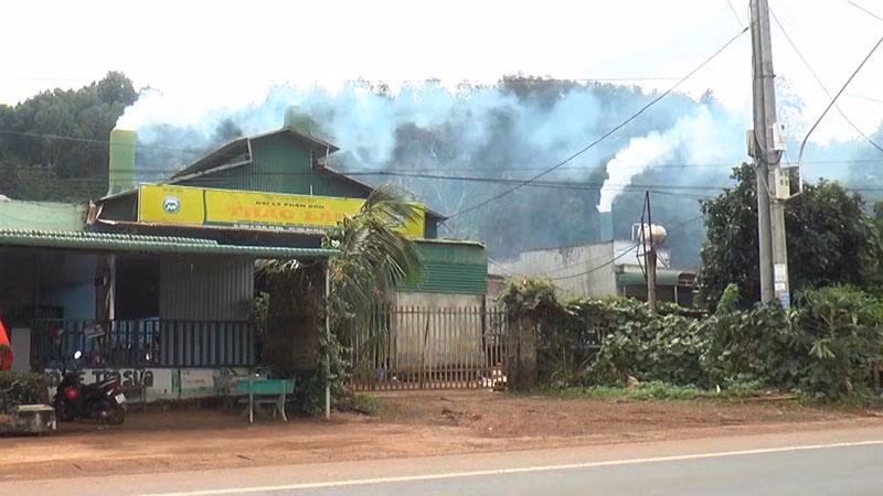 Từ các lò sấy cà-phê tự phát, khói, bụi cùng với mùi khét bao trùm cả khu dân cư làm xáo trộn cuộc sống và ảnh hưởng đến sức khỏe người dân trong khu vực.