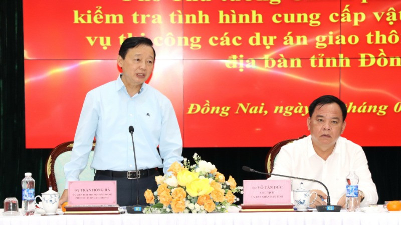 Phó Thủ tướng Chính phủ Trần Hồng Hà phát biểu tại buổi làm việc.