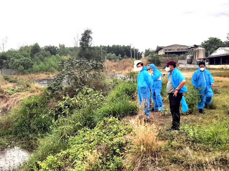 Bí thư Tỉnh ủy Đồng Nai Nguyễn Hồng Lĩnh cùng Đoàn công tác kiểm tra tại một cơ sở chăn nuôi lợn ở huyện Long Thành năm 2023.