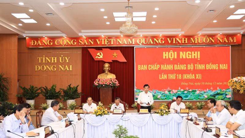 Bí thư Tỉnh ủy Đồng Nai Nguyễn Hồng Lĩnh phát biểu kết luận Hội nghị.