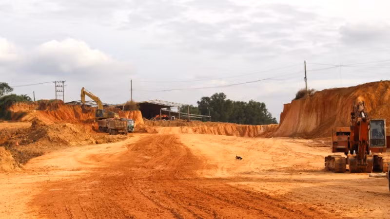 Mặt bằng đường cao tốc Biên Hòa-Vũng Tàu, đoạn qua địa phận phường Phước Tân, thành phố Biên Hòa.