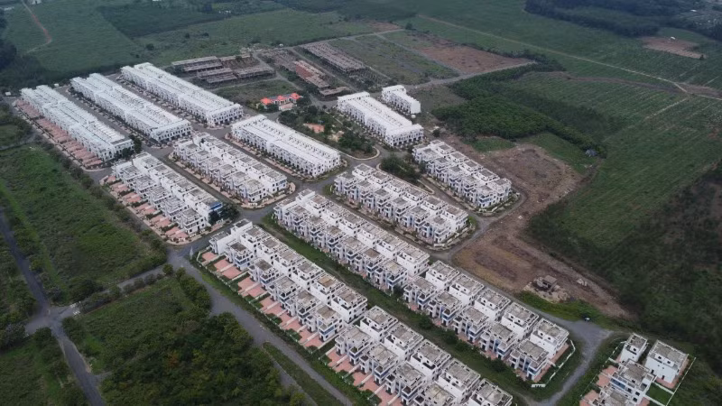 Một góc Dự án khu dân cư Tân Thịnh, nơi có hơn 680 căn biệt thự xây không phép.
