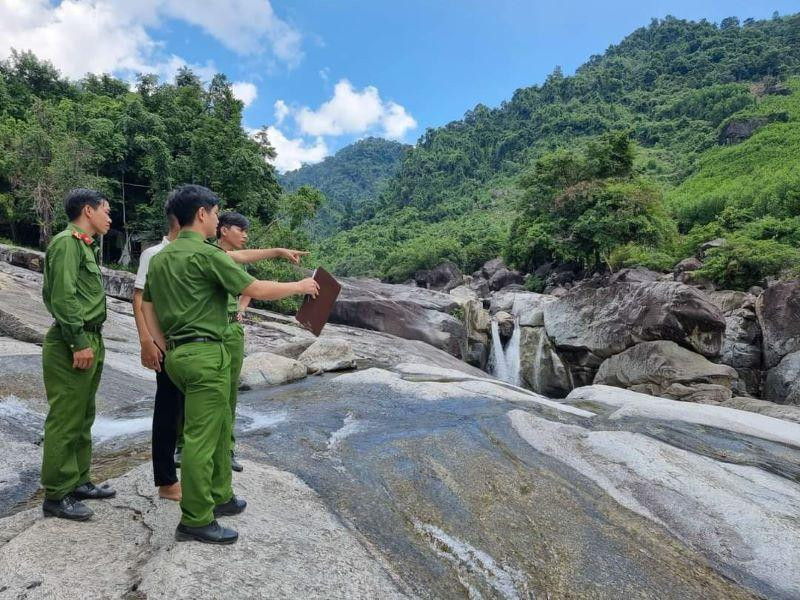 Suối Trà Bói, nơi 2 học sinh D và N bị chết đuối. (Ảnh: Công an huyện Trà Bồng cung cấp). 
