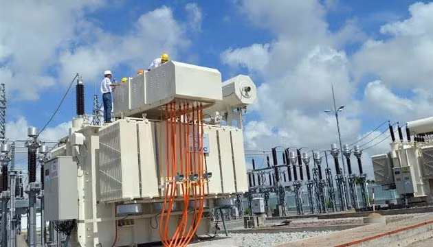 Một công trình điện gió của Nhà máy điện gió Bạc Liêu, do Công ty Công Lý đầu tư tại vùng ven biển thành phố Bạc Liêu.