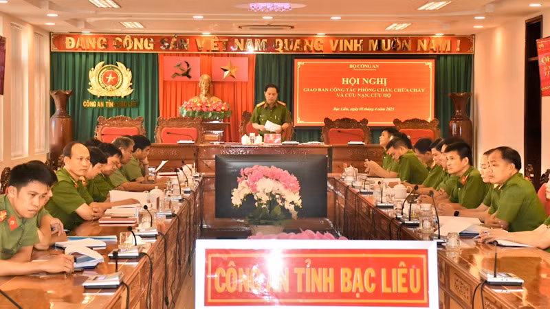 Công an tỉnh Bạc Liêu khẩn trương đề ra các biện pháp cụ thể phòng, chống cháy nổ. (Ảnh: Trọng Nguyễn)