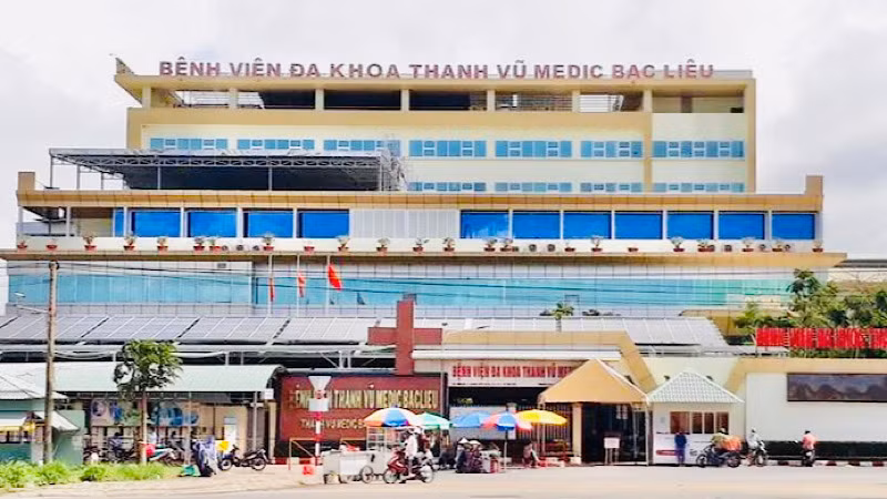 Bệnh viện Đa khoa Thanh Vũ Bạc Liêu, nơi xảy ra vụ việc.