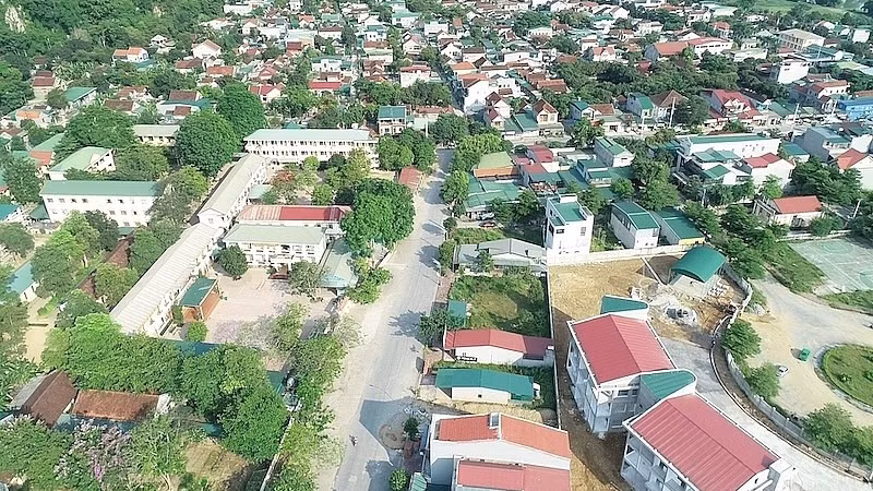 Một góc thị trấn Tân Lạc, huyện Quỳ Châu (Nghệ An).