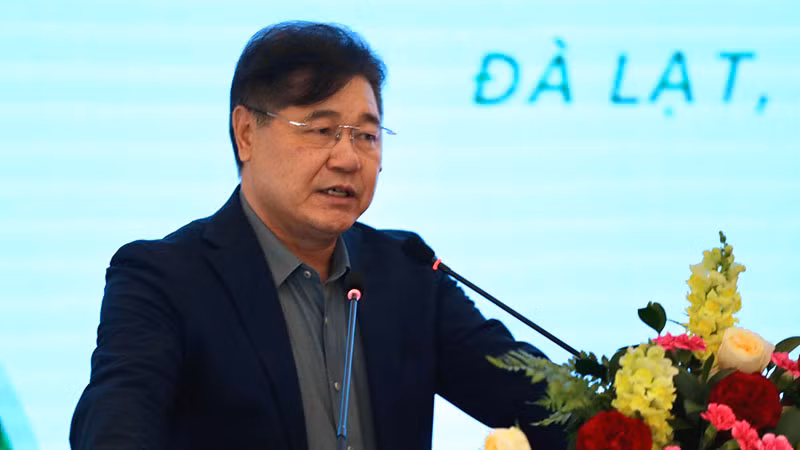 Giám đốc Trung tâm Khuyến nông quốc gia Lê Quốc Thanh phát biểu tại hội thảo.