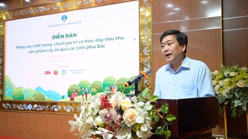 Ông Nguyễn Hồng Yến, Chi cục trưởng Chi cục Trồng trọt, Bảo vệ thực vật tỉnh Hòa Bình phát biểu tại Diễn đàn.