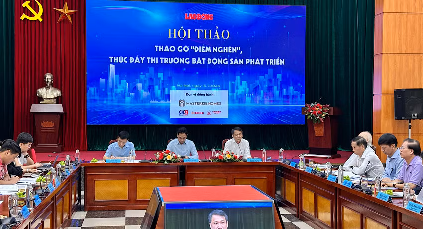 Quang cảnh Hội thảo tháo gỡ "điểm nghẽn", thúc đẩy thị trường bất động sản phát triển.