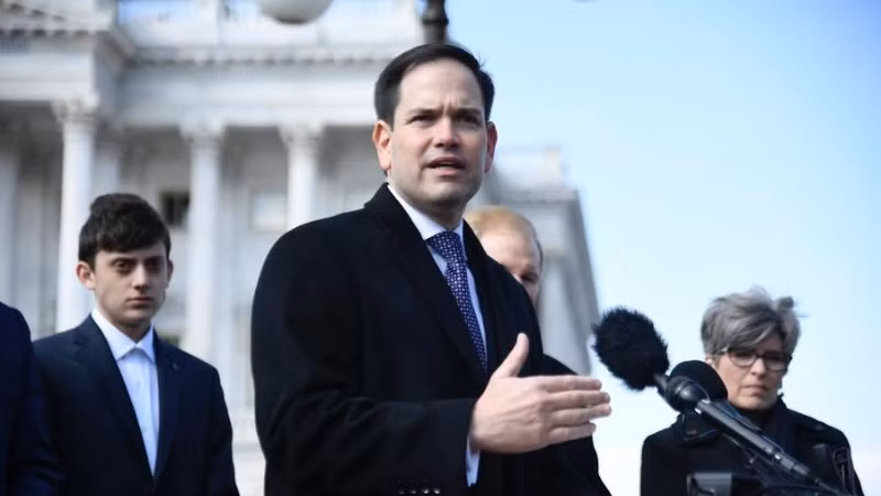 Ngoại trưởng Marco Rubio phát biểu trong một buổi họp báo tại Washington, D.C. (Ảnh: Tân Hoa xã)