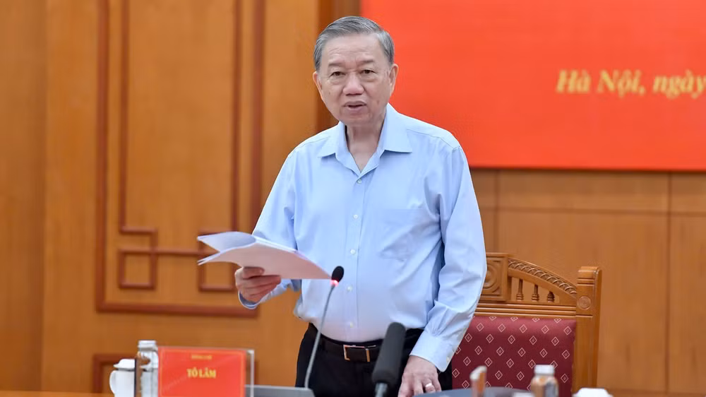 Tổng Bí thư, Chủ tịch nước, Trưởng Ban Chỉ đạo Tô Lâm phát biểu kết luận phiên họp. (Ảnh: ĐĂNG KHOA)