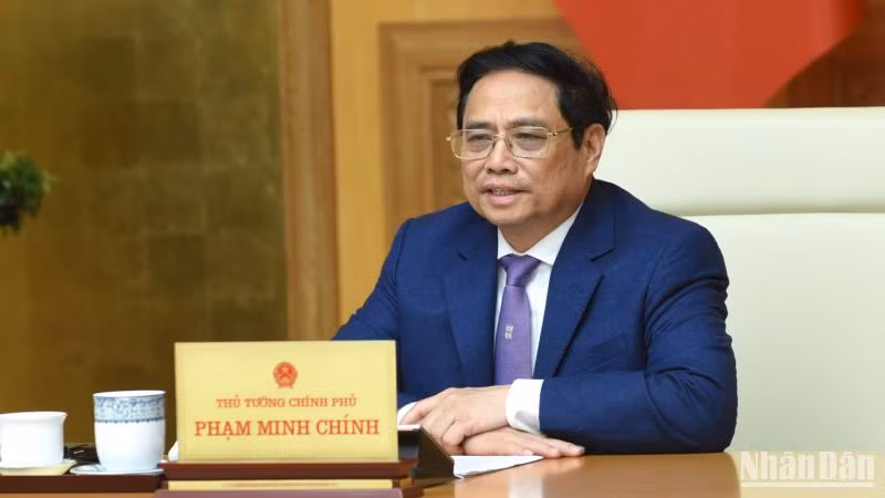 Thủ tướng Phạm Minh Chính phát biểu tại buổi làm việc.