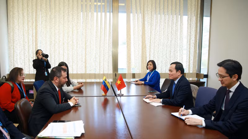 Phó Thủ tướng Trần Lưu Quang tiếp Bộ trưởng Ngoại giao Venezuela Yvan Gil Pinto. (Ảnh: baochinhphu.vn)