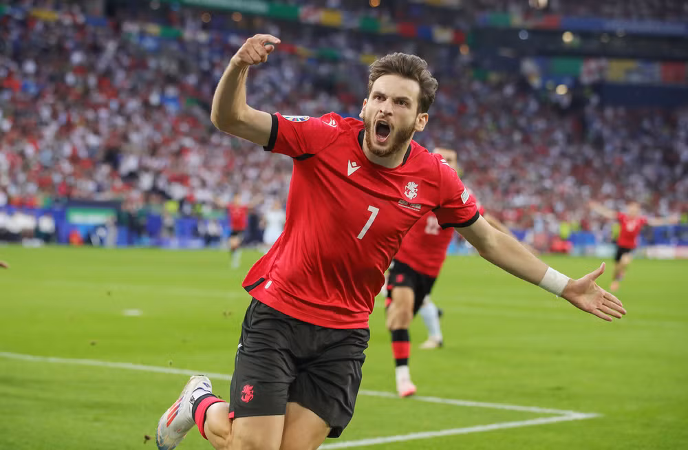 Kvaratskhelia tỏa sáng giúp Georgia đánh bại Bồ Đào Nha. (Ảnh: Getty)