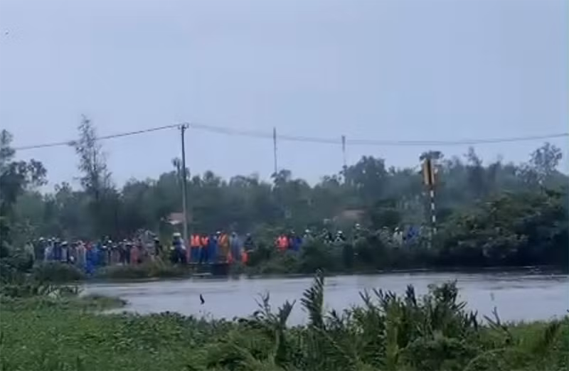 Khu vực xảy ra vụ lật ghe trên sông Trường Giang, Quảng Nam.