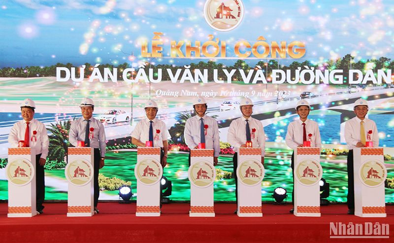 Ấn nút khởi công xây dựng cầu Văn Ly và đường dẫn .