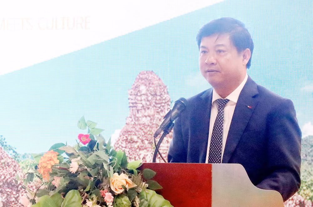 Bí thư Tỉnh ủy Quảng Nam Lương Nguyễn Minh Triết phát biểu tại hội thảo.