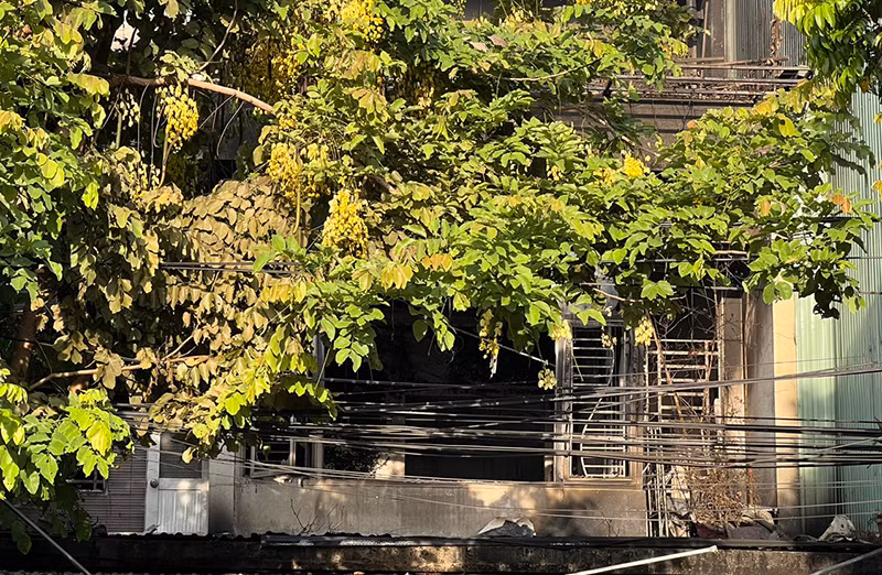 Hiện trường sau vụ cháy.