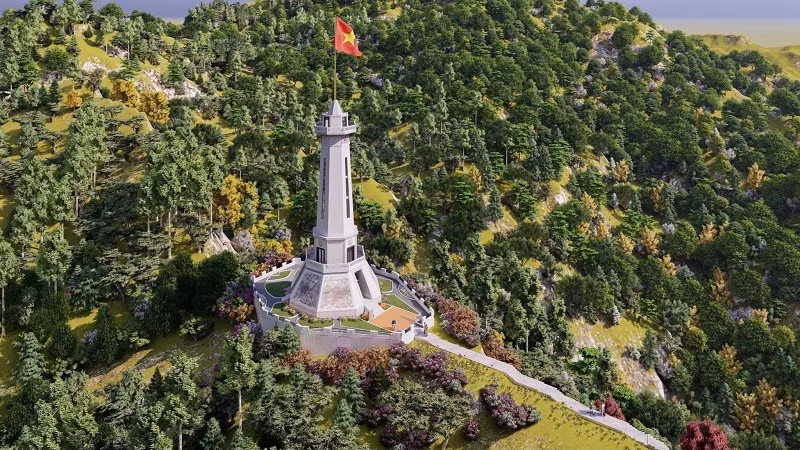 Cột cờ A Pa Chải được xây dựng ở gần ngã ba biên giới Việt Nam-Lào-Trung Quốc. (Ảnh: Bộ đội biên phòng tỉnh Điện Biên)