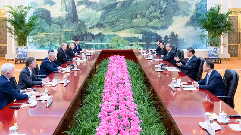 Chủ tịch Trung Quốc Tập Cận Bình tiếp đoàn nghị sĩ Mỹ. (Ảnh: TÂN HOA XÃ)