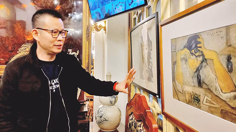 Nhà sưu tập Trần Cường giới thiệu về một tác phẩm của cố họa sĩ Ngọc Thọ.