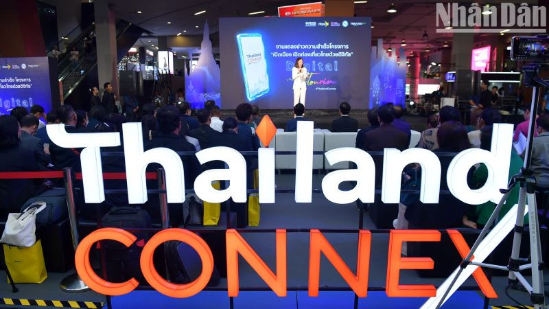 Cơ quan Xúc tiến kinh tế số Thái Lan (DEPA) tổ chức họp báo tổng kết hoạt động dự án “Du lịch số”. (Ảnh: ĐINH TRƯỜNG)
