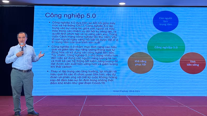 PGS,TS Thoại Nam (Trường đại học Bách Khoa Thành phố Hồ Chí Minh) trình bày tham luận tại hội thảo.
