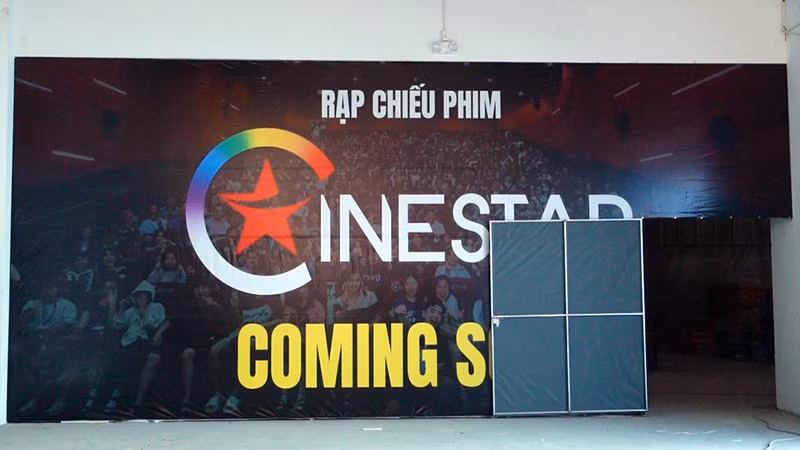 Rạp chiếu phim Cinestar đang dần hình thành tại khu vực lầu 6 của Trung tâm thương mại SATRA Võ Văn Kiệt