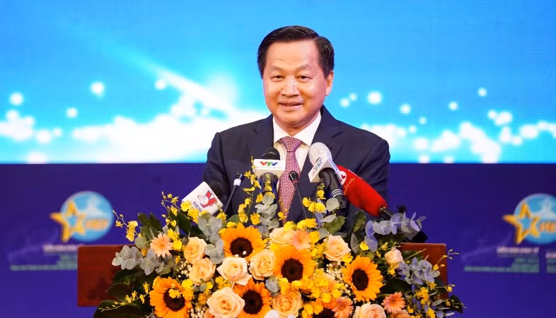 Phó Thủ tướng Chính phủ Lê Minh Khái phát biểu tại diễn đàn (ảnh: Thế Anh)