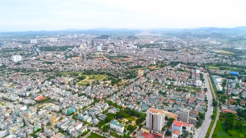 Thành phố Thanh Hóa nhìn từ trên cao.