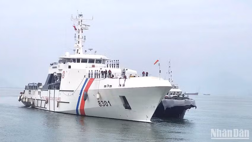 Tàu BRP GABRIELA SILANG (OPV-8301) cập cảng Tiên Sa sáng 14/4/2025 (Ảnh: ĐÌNH TĂNG)