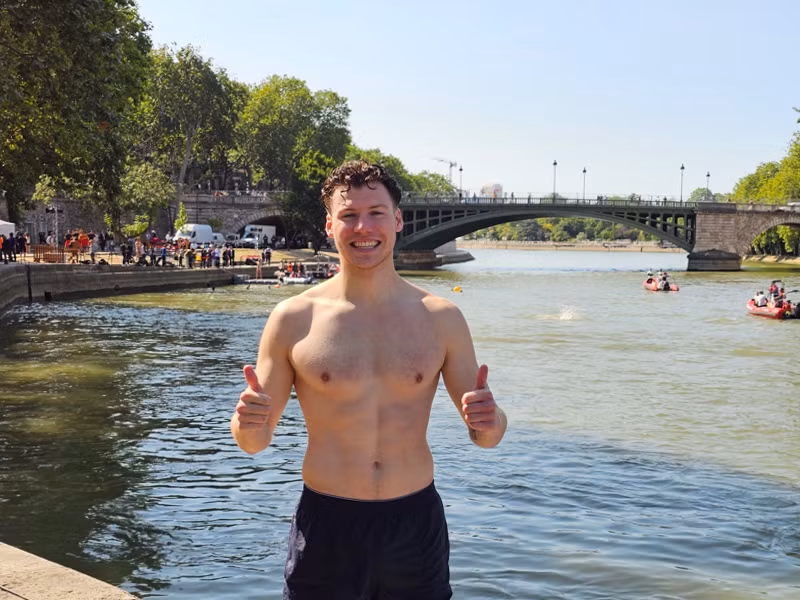 Anh Clément Brun tin tưởng các trận thi đấu dưới nước diễn ra tại sông Seine sẽ để lại nhiều ấn tượng cho công chúng quốc tế. (Ảnh: MINH DUY)