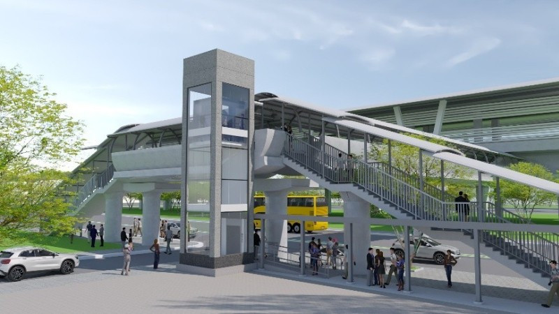 Vị trí lắp đặt thang máy tại các cầu vượt bộ hành nhà ga trên cao thuộc tuyến Metro số 1 (Bến Thành-Suối Tiên).