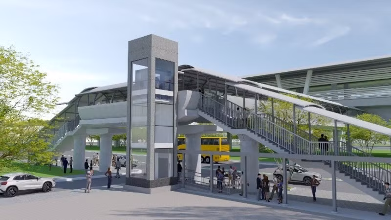 Vị trí lắp đặt thang máy tại các cầu vượt bộ hành nhà ga trên cao thuộc tuyến Metro số 1 (Bến Thành-Suối Tiên).