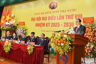 Bí thư Đảng ủy Quốc hội, Chủ tịch Quốc hội Trần Thanh Mẫn phát biểu chỉ đạo Đại hội.