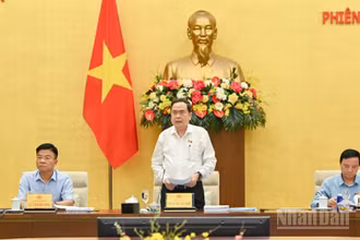 Chủ tịch Quốc hội Trần Thanh Mẫn phát biểu khai mạc phiên họp.