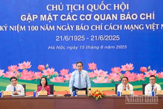 Chủ tịch Quốc hội Trần Thanh Mẫn và các đại biểu chủ trì gặp mặt.