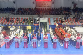 Các đội tham dự Giải Taekwondo Đông Nam Á lần thứ 17 tại Nha Trang, Khánh Hòa.