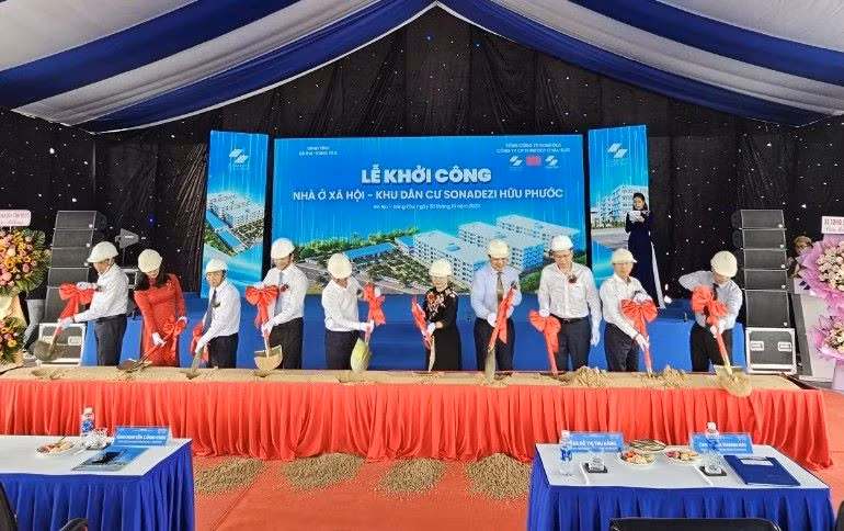 Khởi công Khu nhà ở xã hội-dân cư Sonadezi Hữu Phước, huyện Châu Đức, tỉnh Bà Rịa-Vũng Tàu.