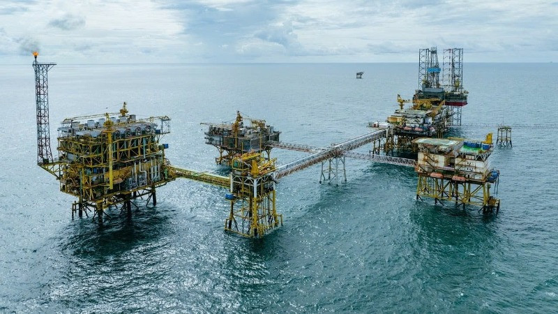Giàn khai thác dầu khí trên biển của Petrovietnam.