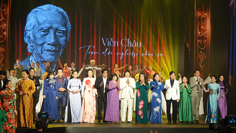 Đông đảo nghệ sĩ tên tuổi đã góp mặt trong chương trình "Nghệ sĩ Nhân dân Viễn Châu, trọn đời nghiệp cầm ca"