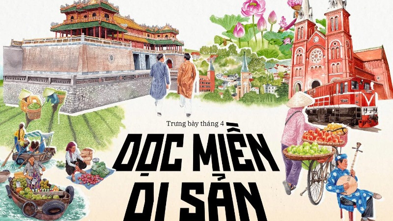 Trưng bày tranh "Dọc miền di sản" sẽ đưa công chúng khám phá vẻ đẹp văn hóa, thiên nhiên và con người Việt Nam. (Ảnh: BTC)