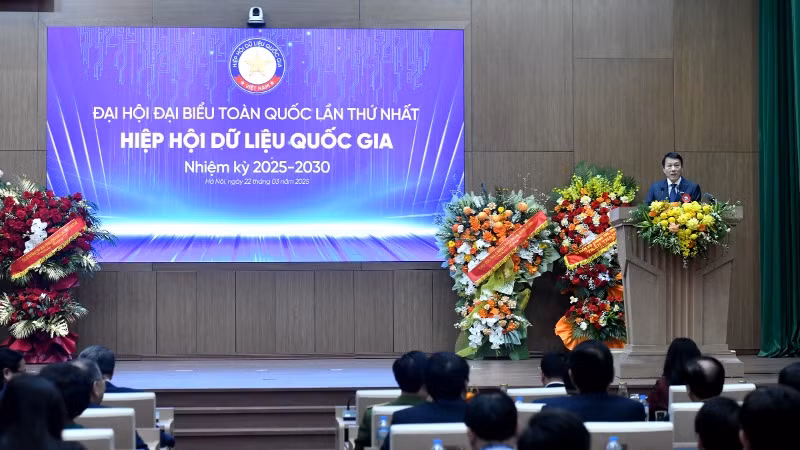 Đại hội đại biểu toàn quốc lần thứ nhất Hiệp hội Dữ liệu quốc gia, nhiệm kỳ 2025-2030. (Ảnh: ĐĂNG KHOA)