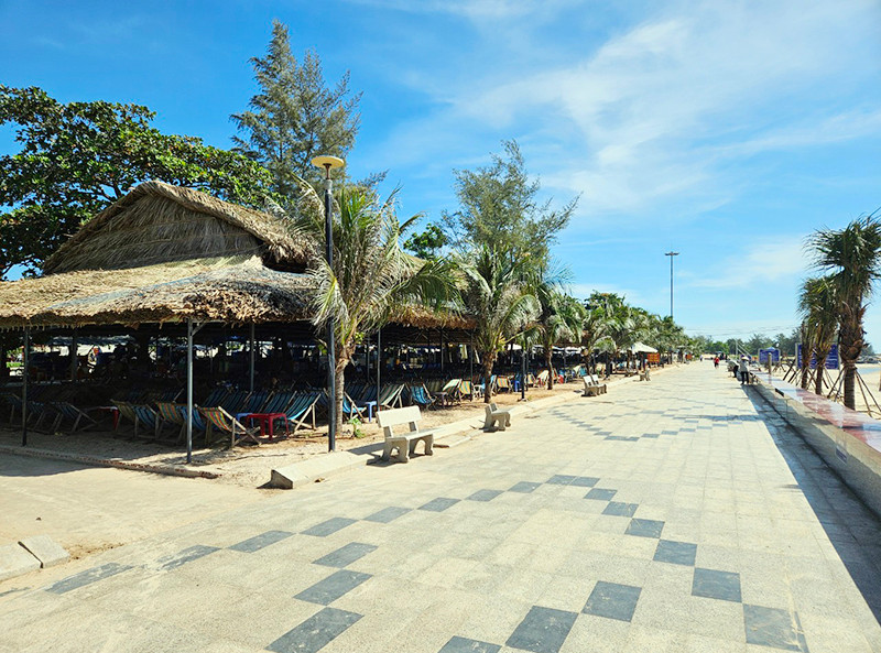 Bãi tắm Bông Trang (huyện Xuyên Mộc, Bà Rịa-Vũng Tàu) được cải tạo xanh, đẹp phục vụ nhu cầu của người dân.