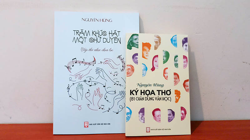 Bìa hai tác phẩm mới của nhà thơ Nguyên Hùng.