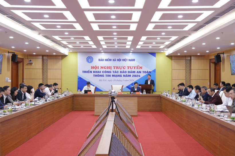 Toàn cảnh hội nghị trực tuyến triển khai công tác bảo đảm an toàn thông tin mạng 2024.