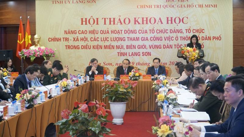 Toàn cảnh Hội thảo Khoa học do Tỉnh ủy Lạng Sơn phối hợp Học viện Chính trị quốc gia Hồ Chí Minh tổ chức.